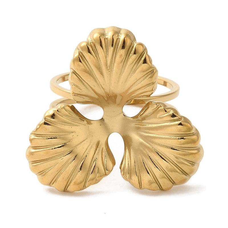 18k Gold Plated Stainless Steel Flower Ring