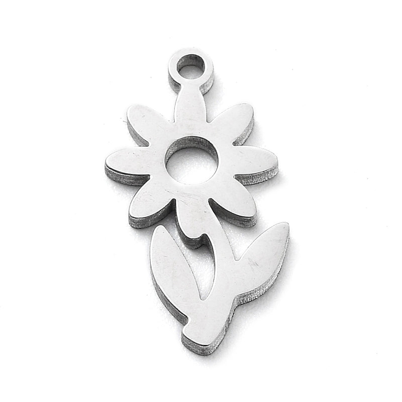 Stainless Steel Flower Charm