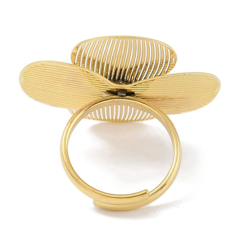 18k Gold Plated Stainless Steel Adjustable Ring