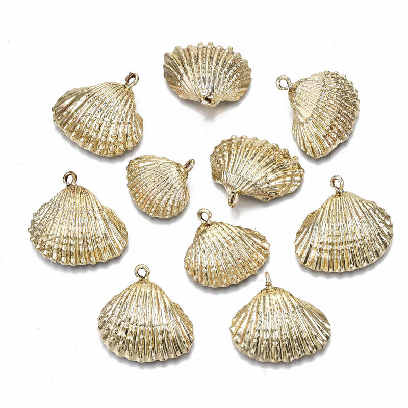 Electroplated Natural Shell Gold Pendant