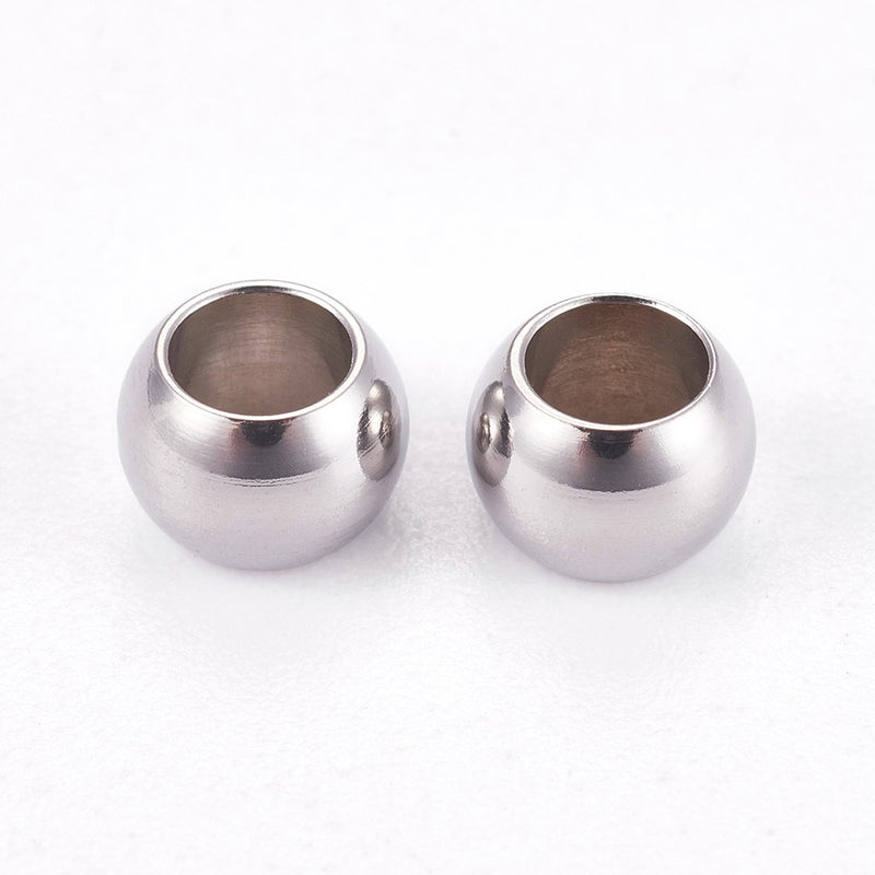 Stainless Steel Smooth Round Spacer Beads