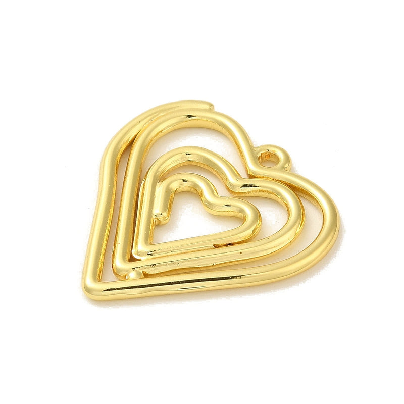 18K Gold Plated Stainless Steel Heart Charm