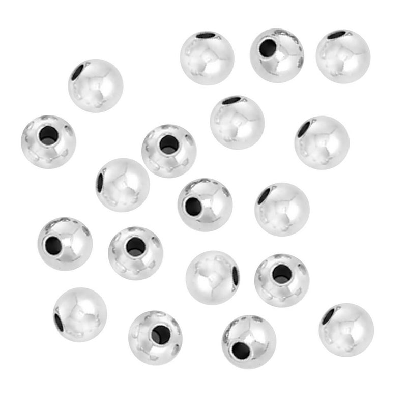 Bead Smooth Silver Plated (20 PCS)