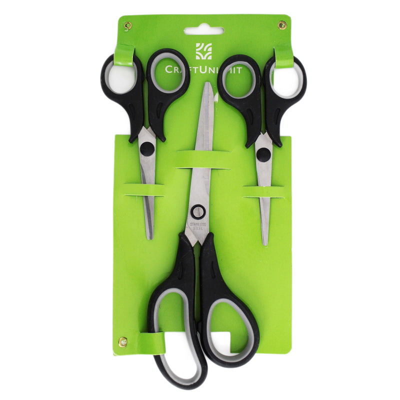 Soft Grip Scissors Tri-pack (3 PCS)