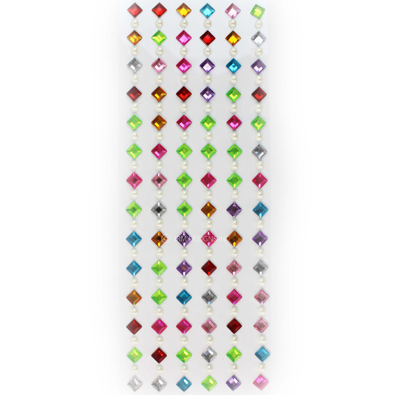 Sticker Multicolor Diamond & Pearls (168 PCS)