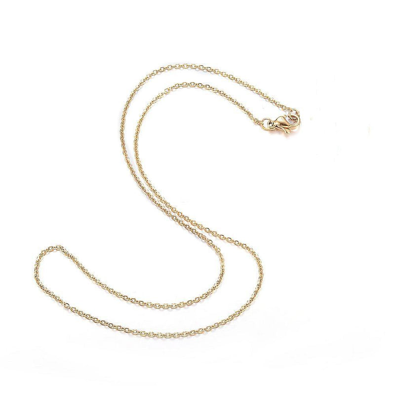 Gold Plated Stainless Steel Chain Necklace (17.32" long)