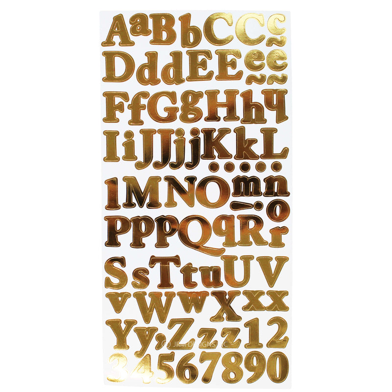 Sticker Gold Foil Letters & Numbers