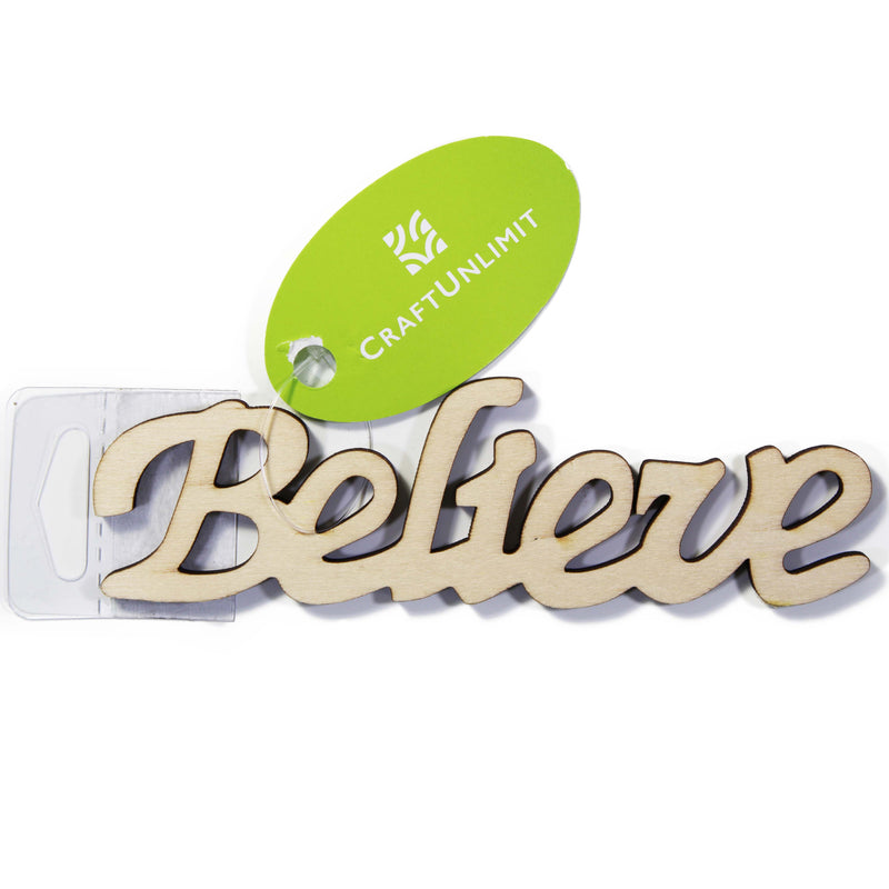 Wood Word "Believe" Small