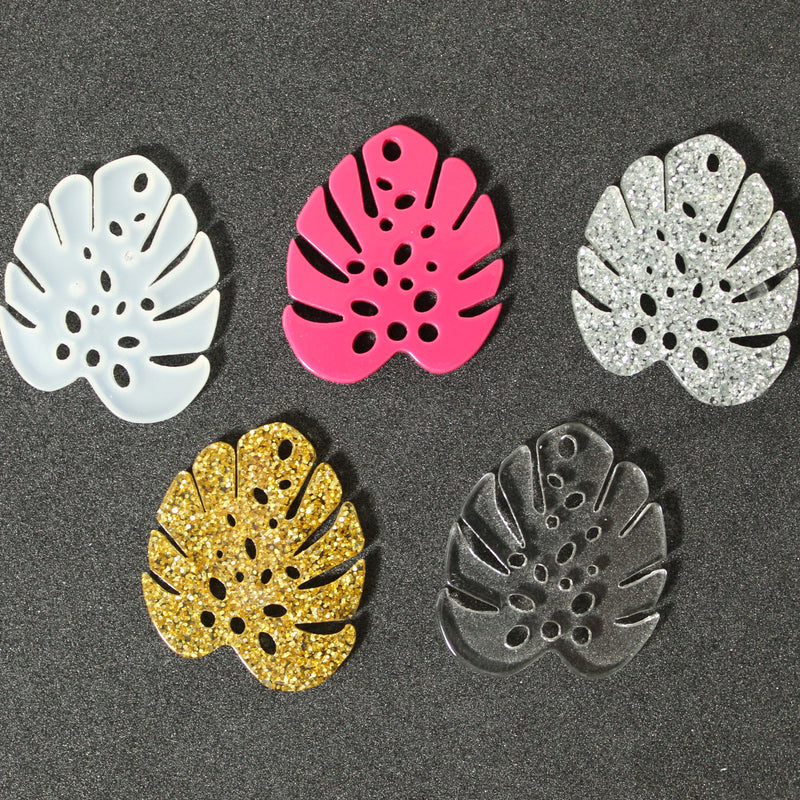 Acrylic Yagrumo Leaf Pendant (5 PCS)