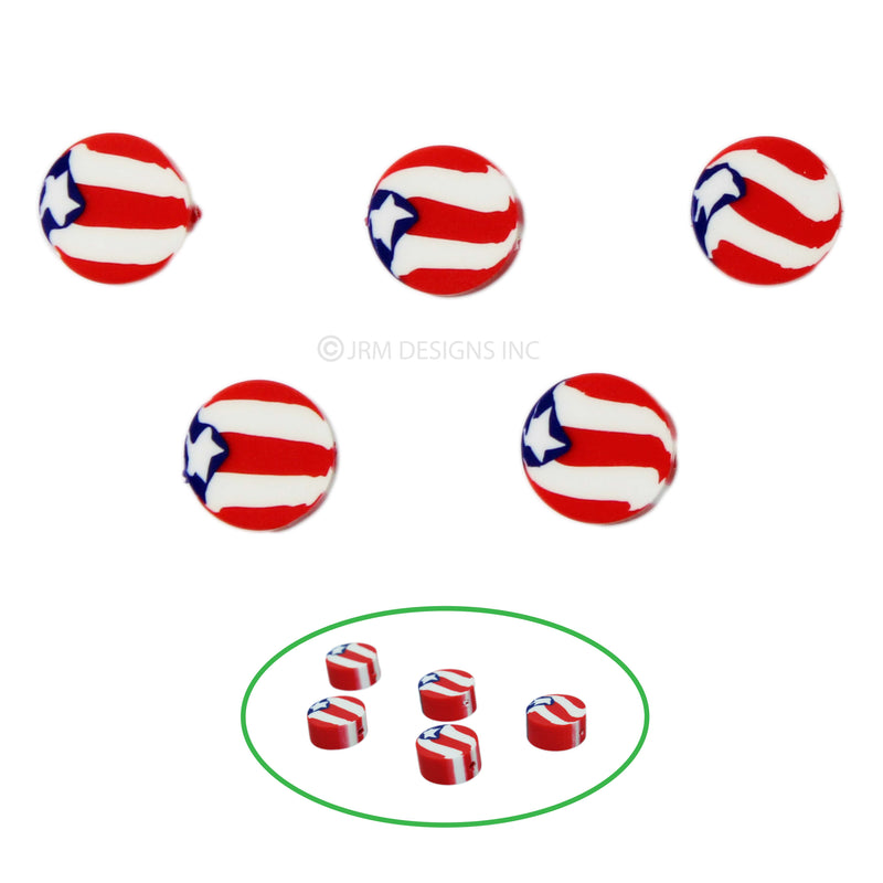 Acrylic Puerto Rico Flag Beads (5 PCS)
