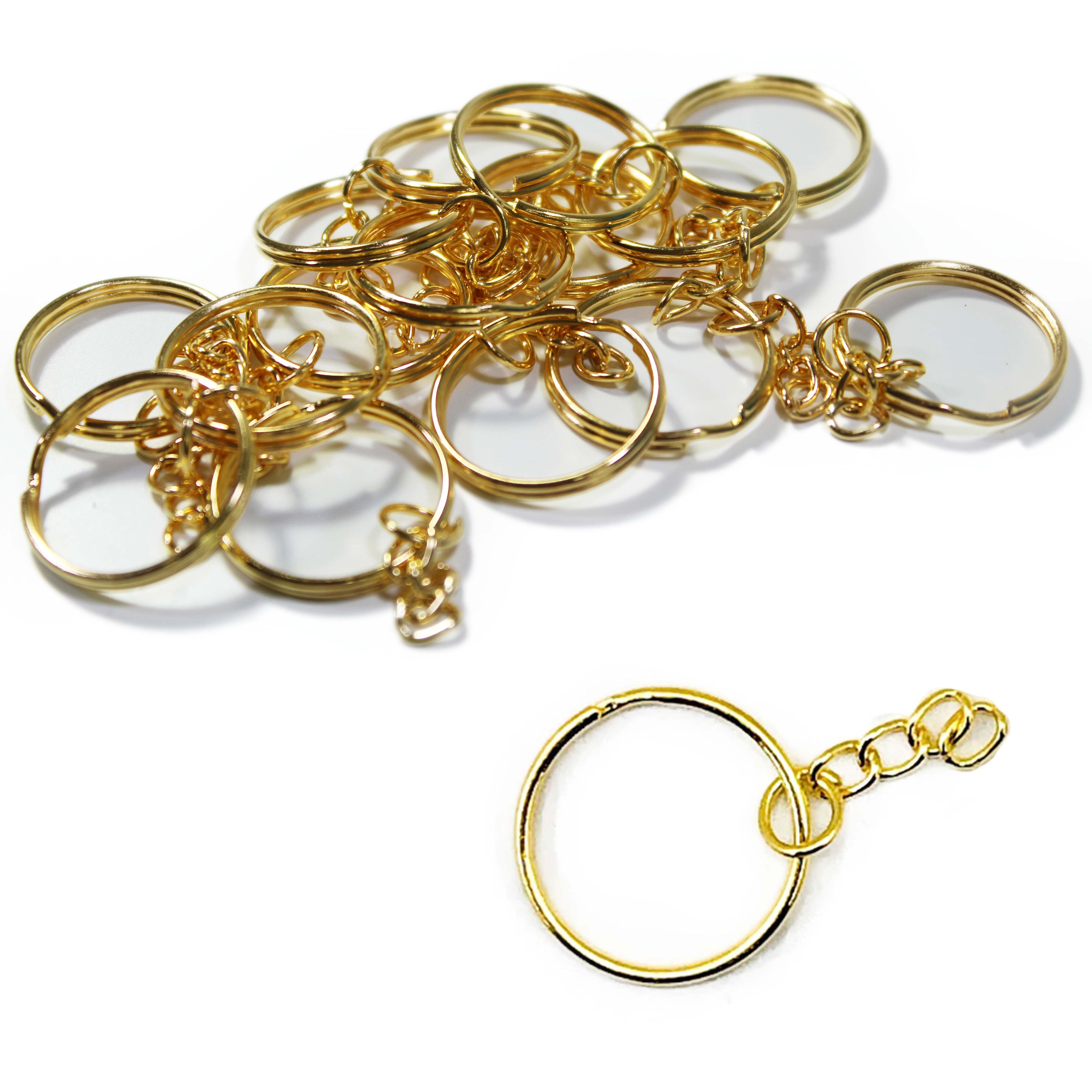 Scratch Key Rings Iron Split Key Rings with Curb Chains Keychain Clasp (15 PCS) – JRM ...