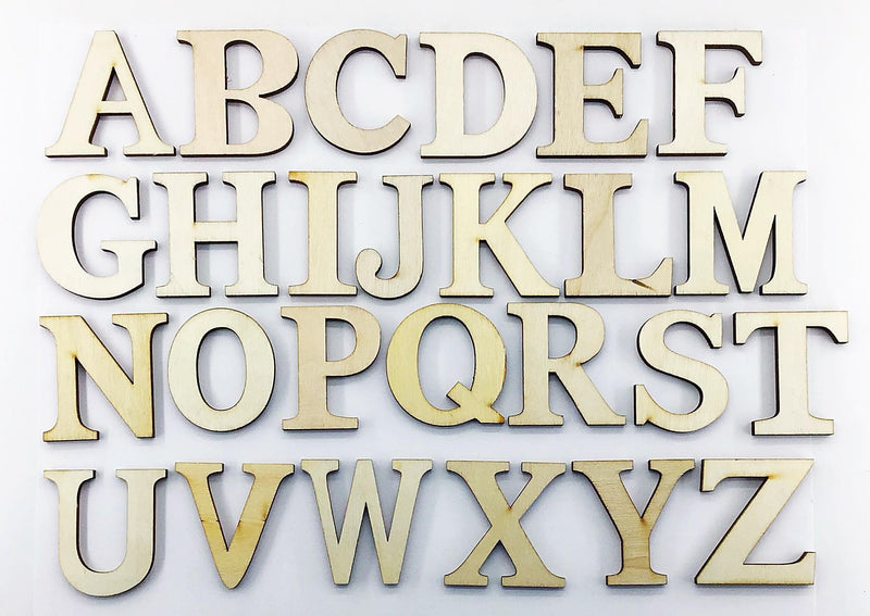 Wood Alphabet Letters (52 PCS) 19mm