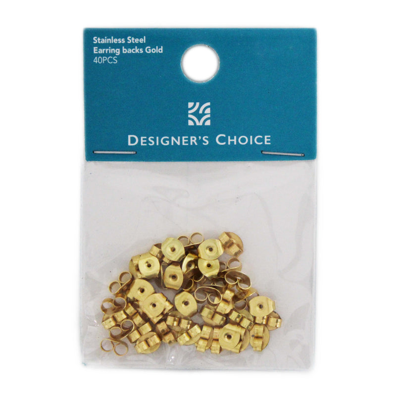 Stainless Steel Earring Backs Replacements Gold (40 PCS)