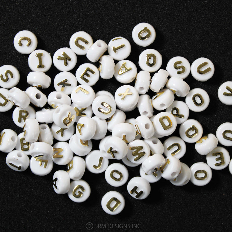 Acrylic Round Letters Gold 9.5mm (80 PCS)