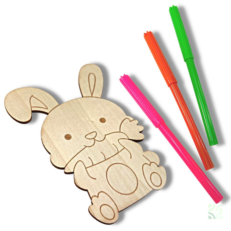 Wood Coloring Set (Rabbit)