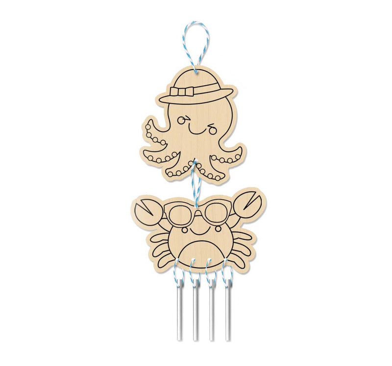 Wood Wind Chime Kit (Octopus and Crab)