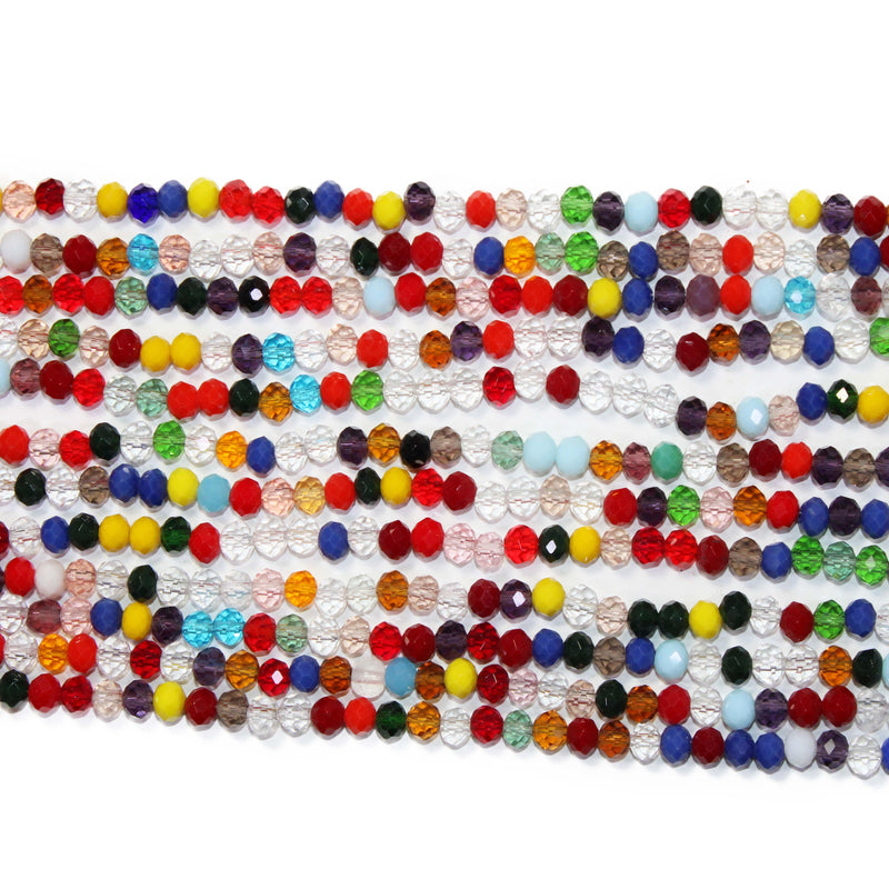 Abacus Bead Strand (Assorted Colors Opaque & Translucent Mix)