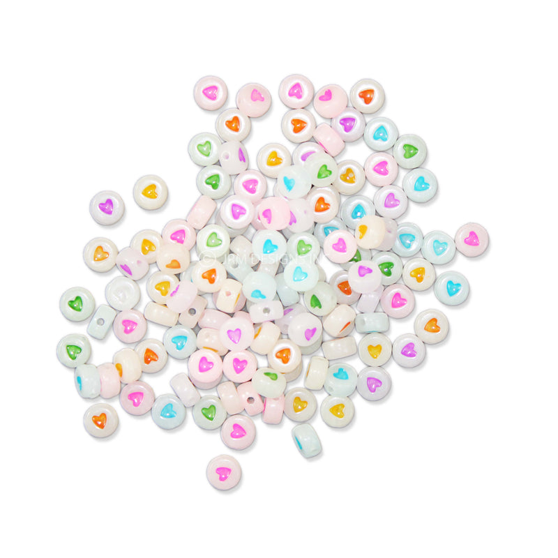 Acrylic Round Color Hearts 7mm (22 gms)