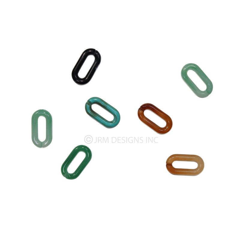 Acrylic Link Connectors Oval Imitation Gemstone (40 PCS)