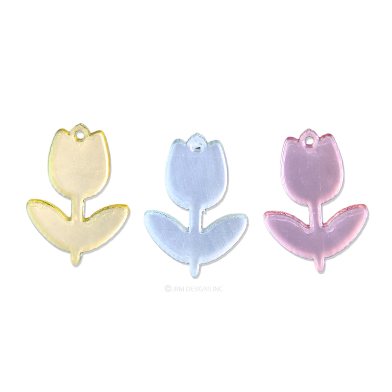 Acrylic Tulip Flowers Charms (3 PCS)