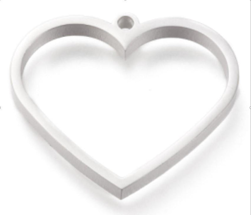 Stainless Steel Hollow Heart Pendant