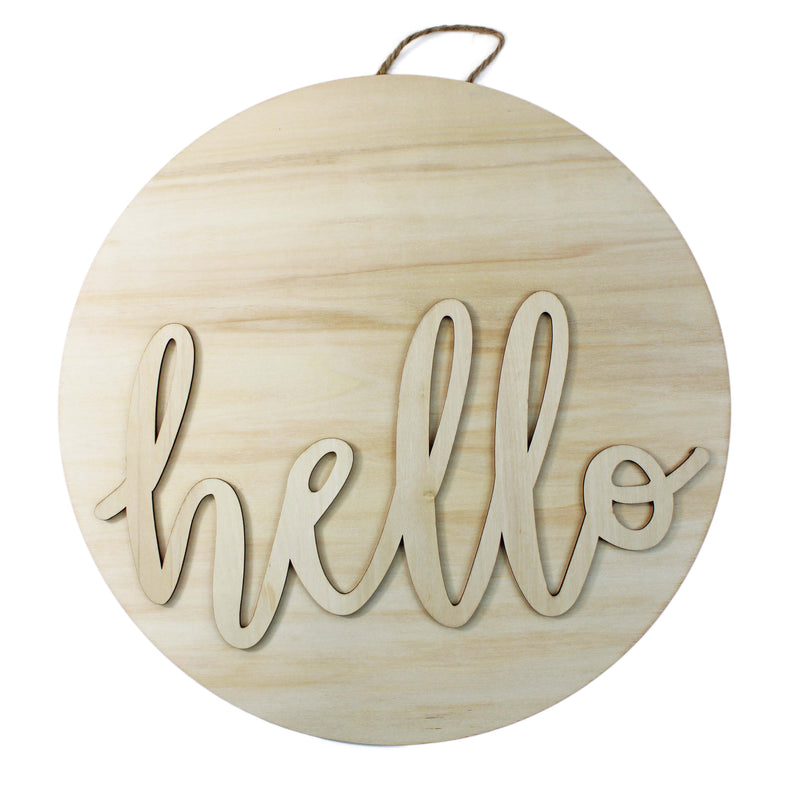 Wood Word "Hello" Sign Home Décor