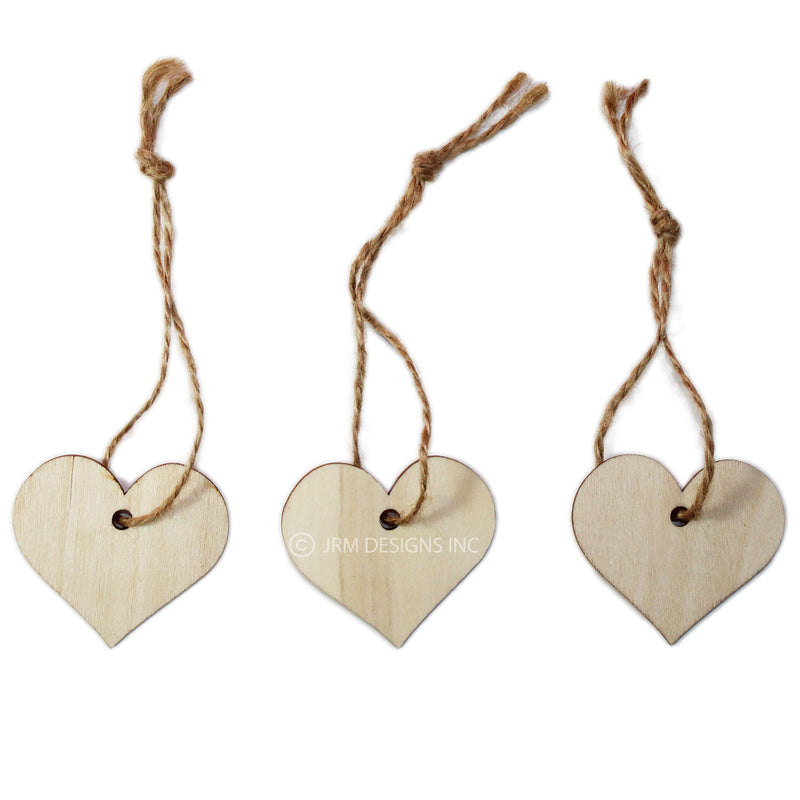 Wood Heart Tag with Jute