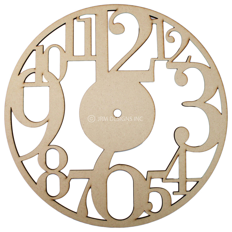 Wood Clock with Big Numbers