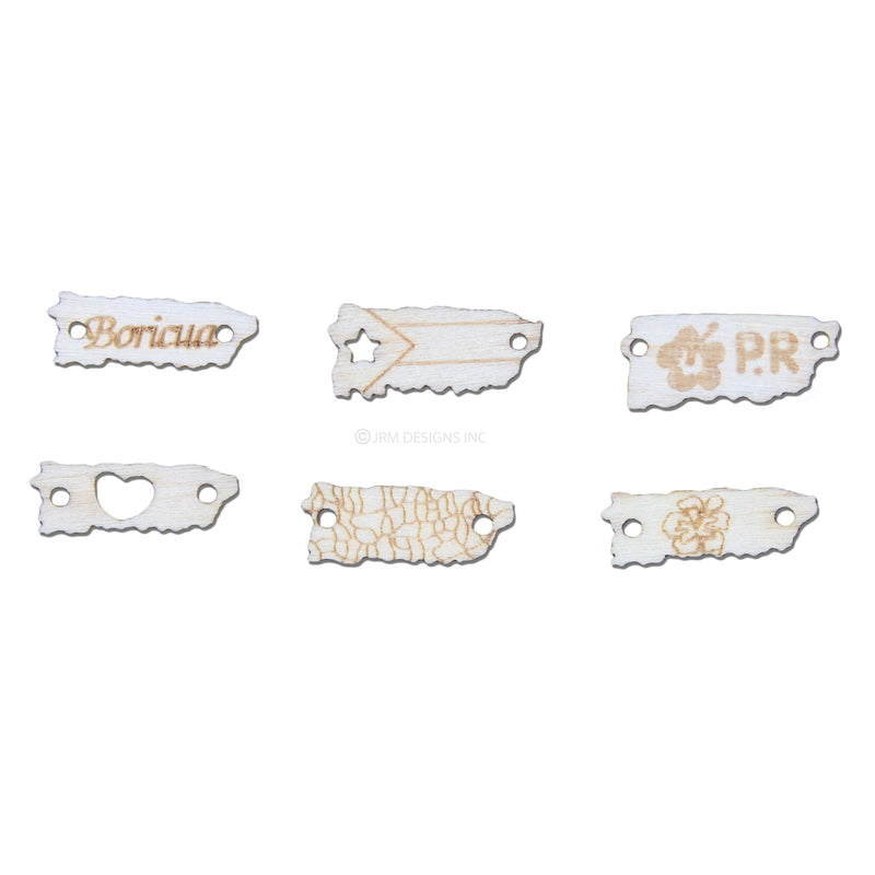 Wood Connector Puerto Rico Map (12 PCS)