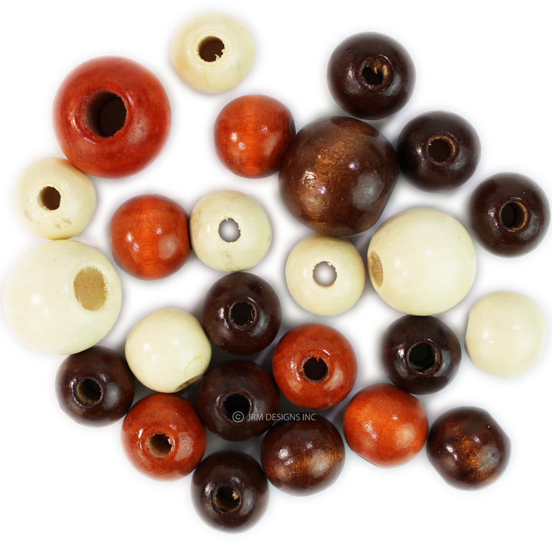 Wood Beads Round Assorted Size 18-25mm (45 PCS)