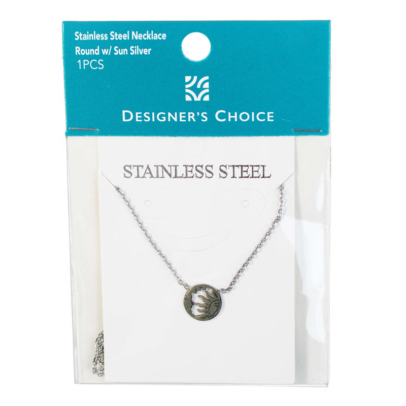 Stainless Steel Necklace Sun Charm