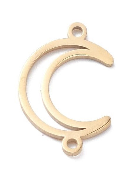 Stainless Steel Moon Connector Gold