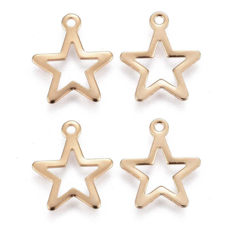 Stainless Steel Star Charm (4 PCS)