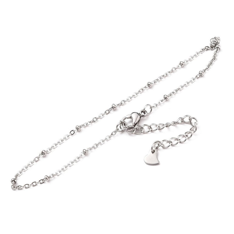 Stainless Steel Rondelle Beads Chain Bracelet