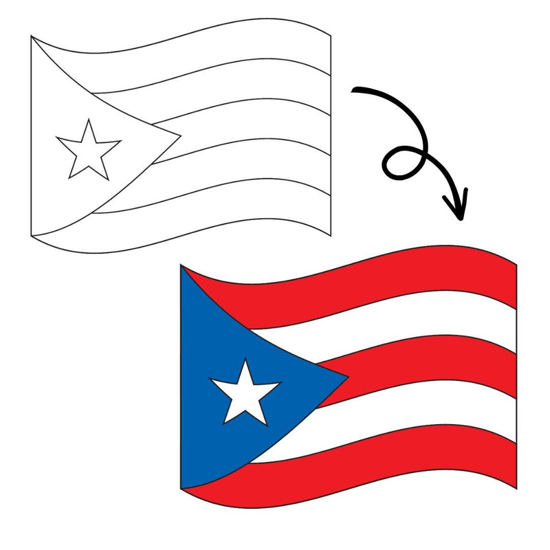 Suncatcher Stained Glass Painting Kit (Puertorrican Flag)