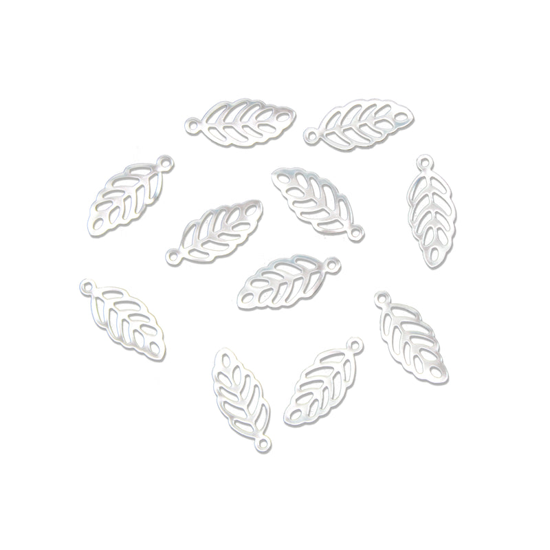 Stainless Steel Charm Silver (Leaf)