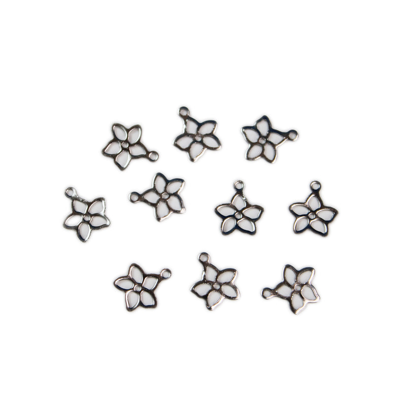 Stainless Steel Charm Silver (Flower)