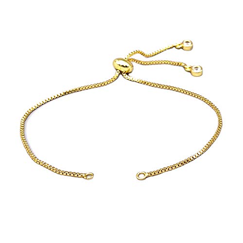 Adjustable Gold Plated Box Chain Bracelet (9 inch)