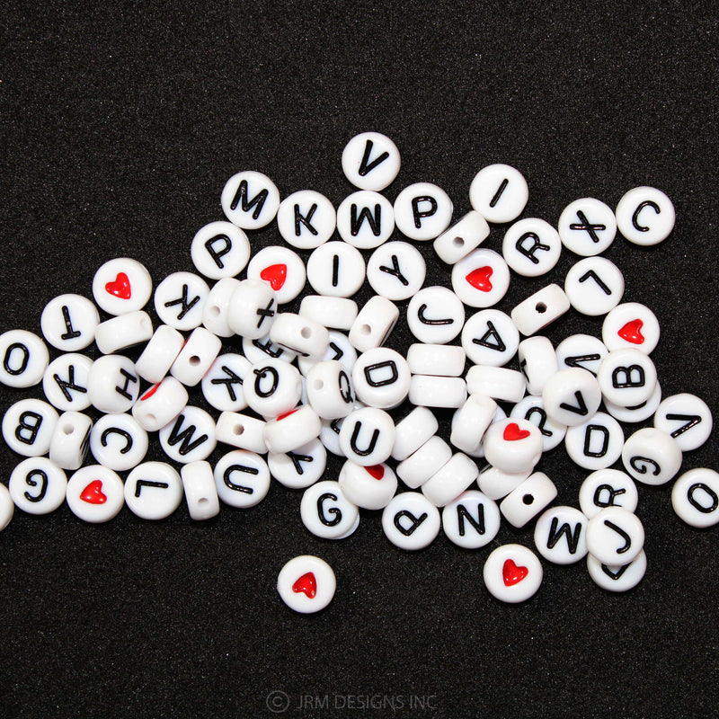 Acrylic Round Letters Black And White 7mm (90 PCS)