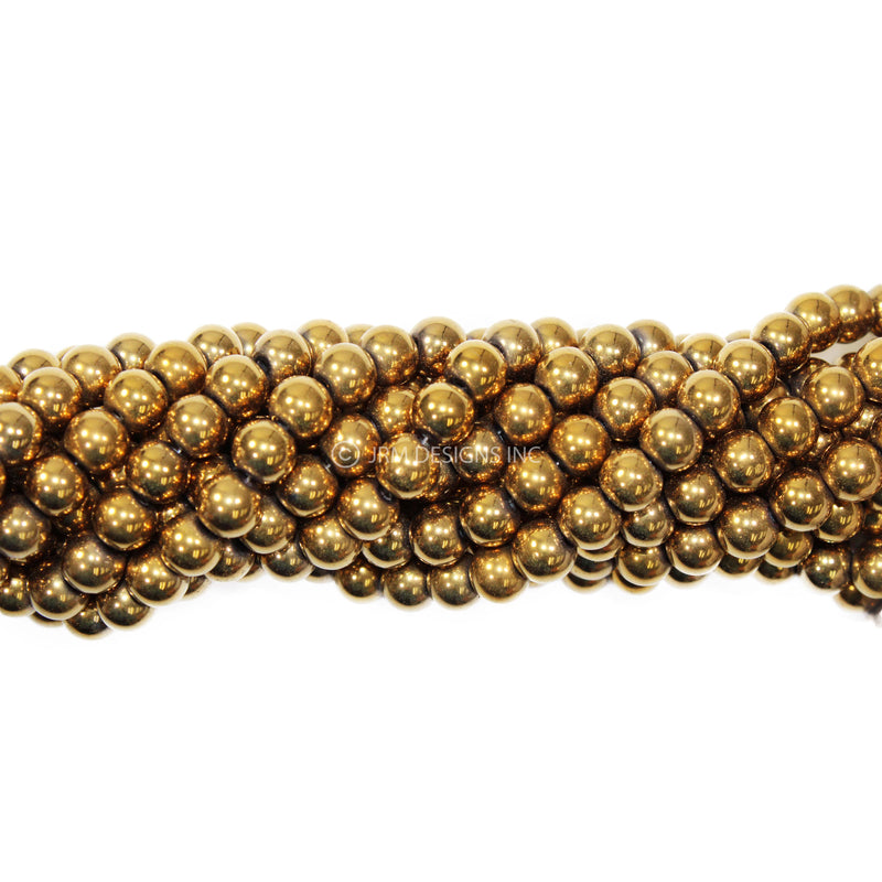 Hematite Round Beads Gold