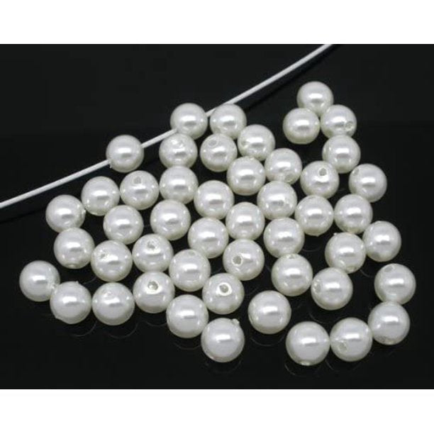 Acrylic Plastic Pearls White